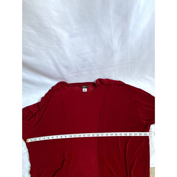 Vintage Touch of Class Clothing Slinky Red Cardigan Plus Size 2X/3X Open Acetate - Picture 7 of 9